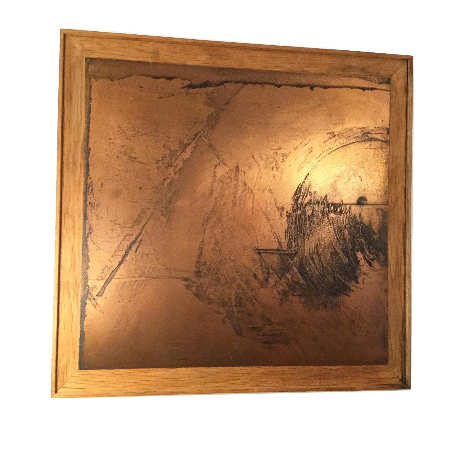 1980s Contemporary Copper Plates Engraving Matrix 2