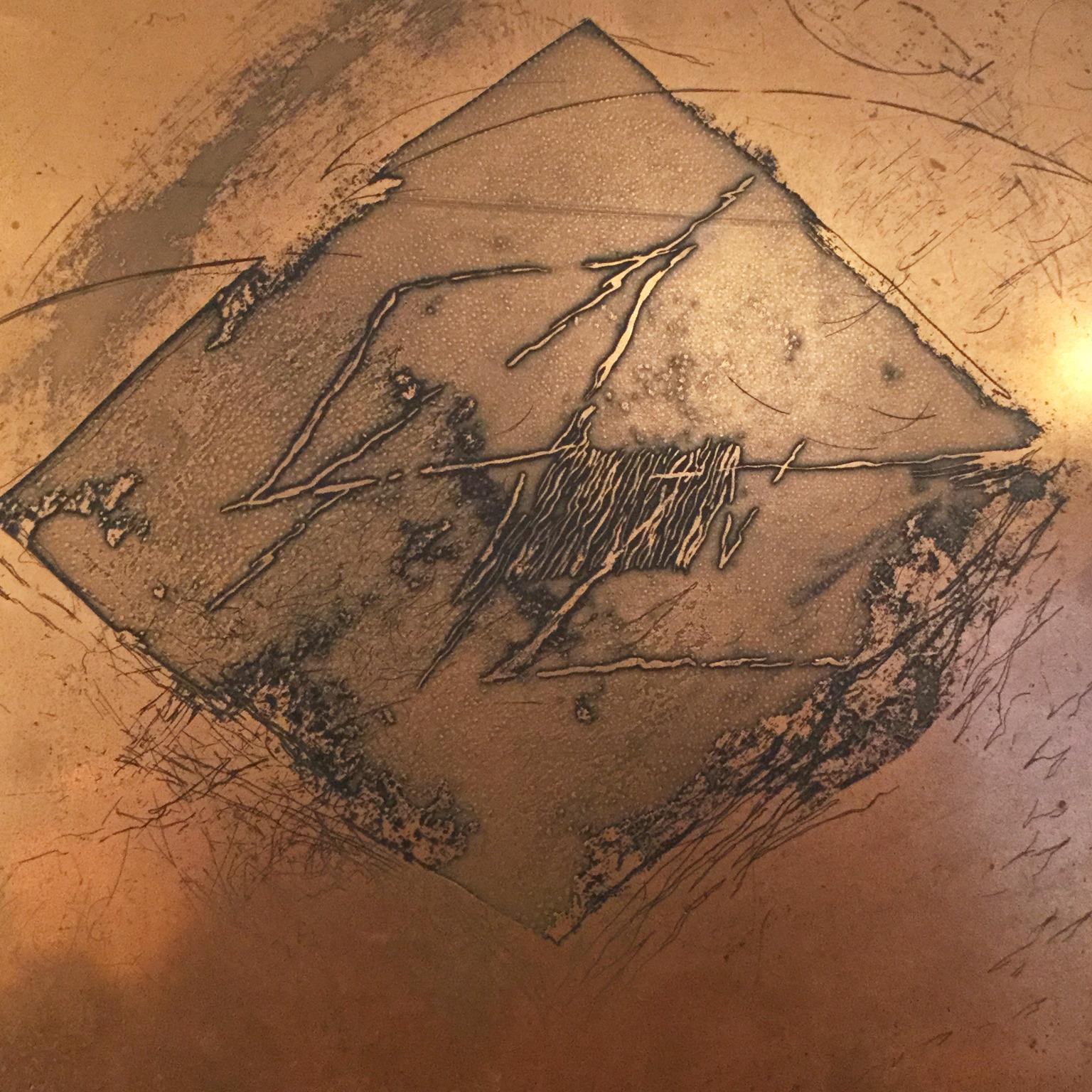 1980s Contemporary Copper Plates Engraving Matrix 1