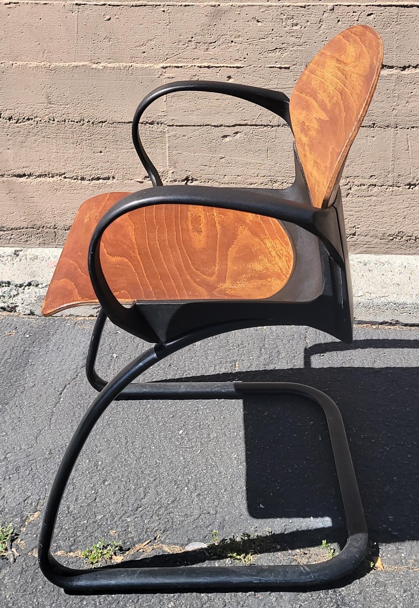 Italian 1980s Contemporary Wood and Metal Dining Chairs, Set of 6
