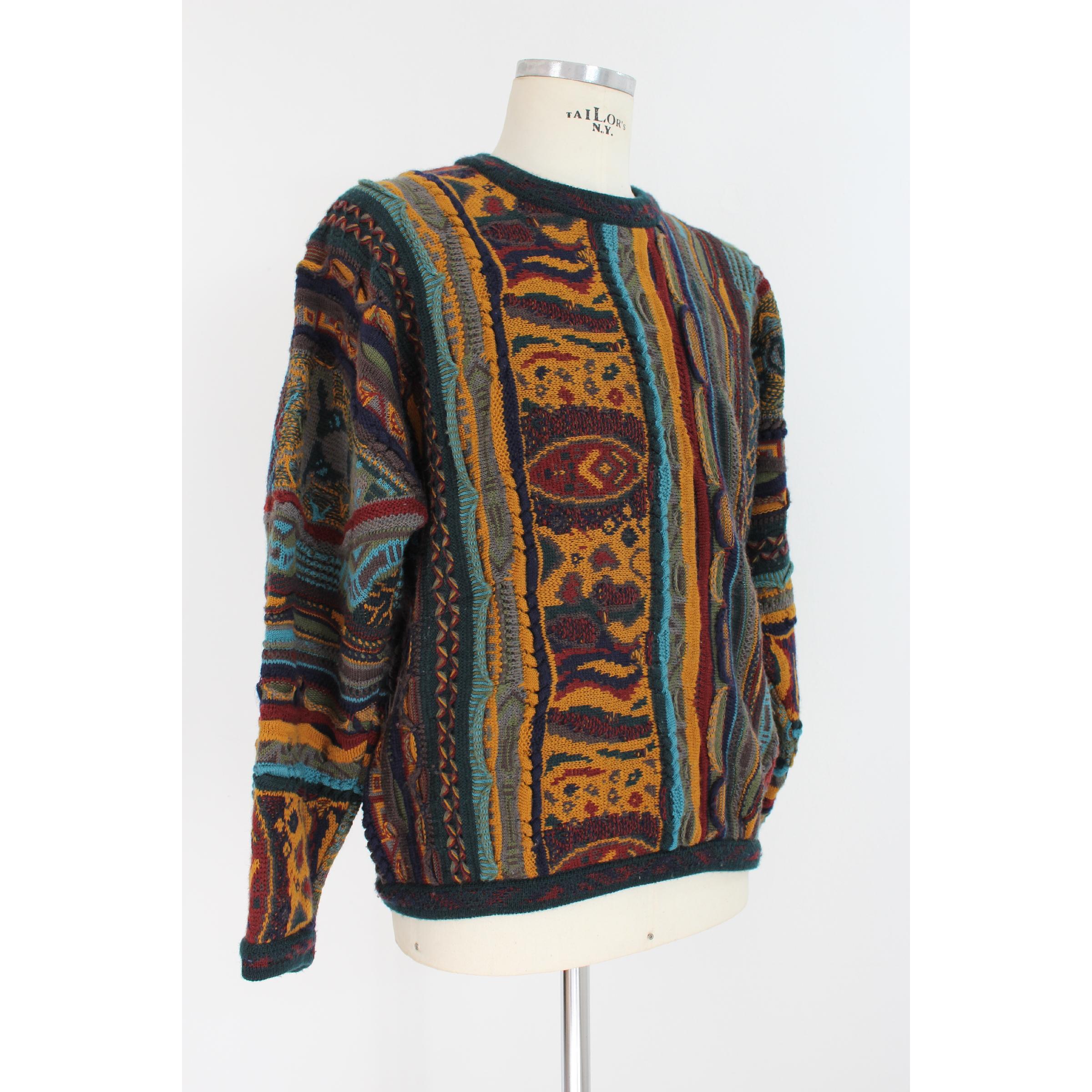 1980er Jahre Coogi Australia Multicolor Animalier Wolle Vintage Pullover im Zustand „Hervorragend“ in Brindisi, Bt