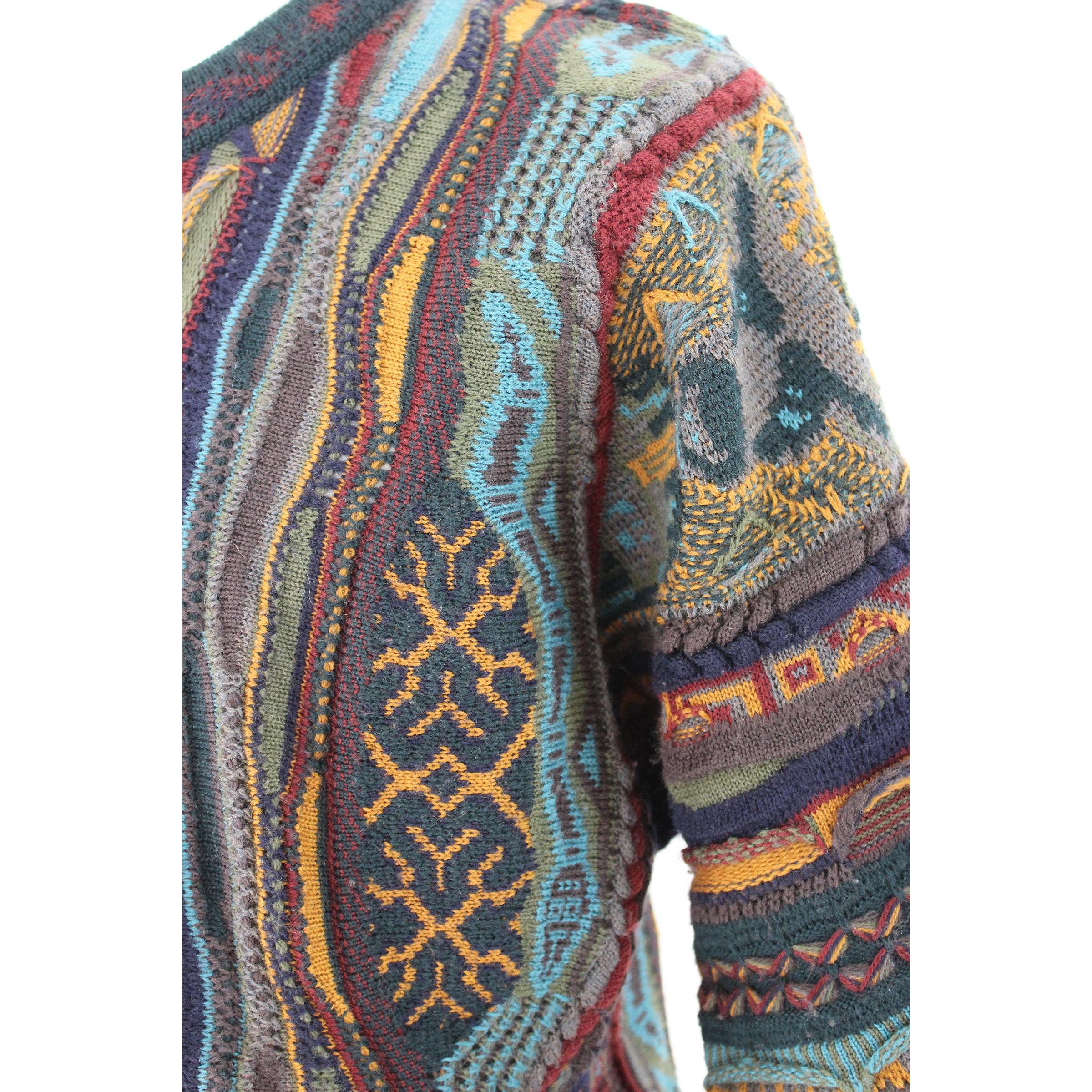 1980s Coogi Australia Multicolor Animalier Wool Vintage Sweater In Excellent Condition In Brindisi, Bt