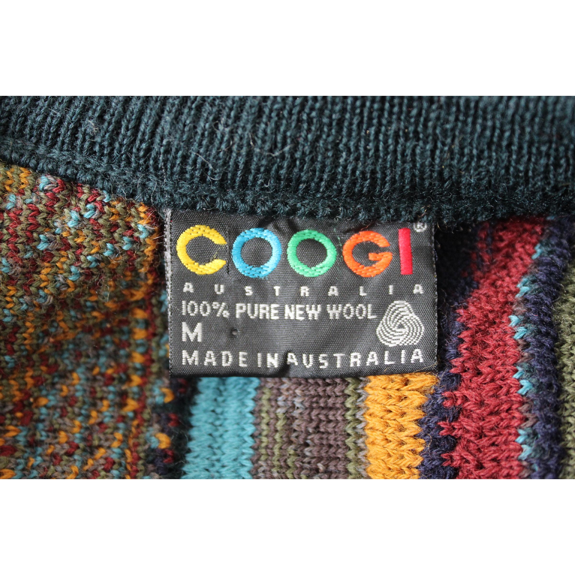 Men's 1980s Coogi Australia Multicolor Animalier Wool Vintage Sweater