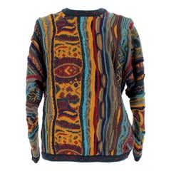 1980er Jahre Coogi Australia Multicolor Animalier Wolle Vintage Pullover