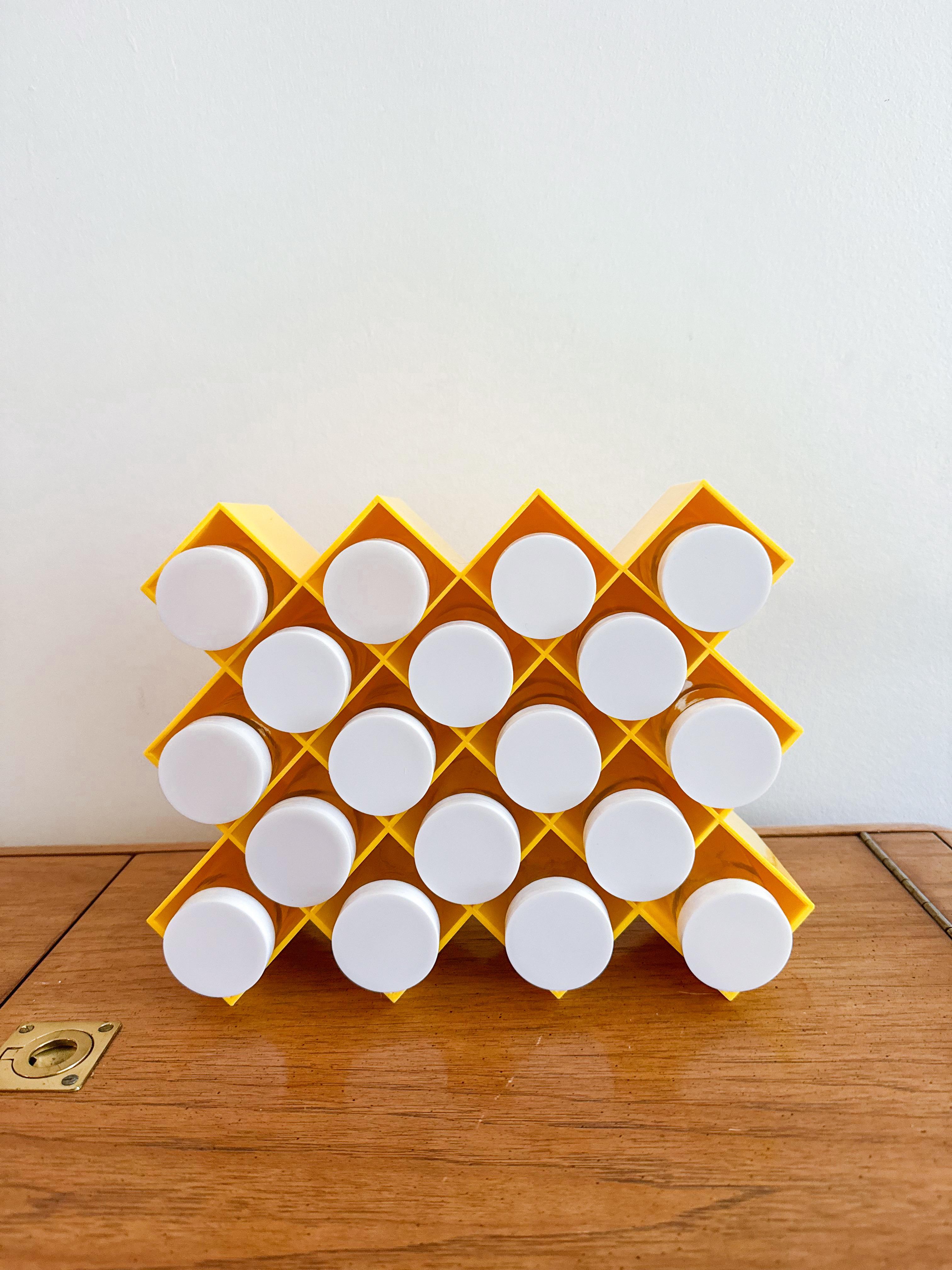 1980s Copco Postmodern Memphis Yellow Hanging Spice Rack New Old Stock Original 4
