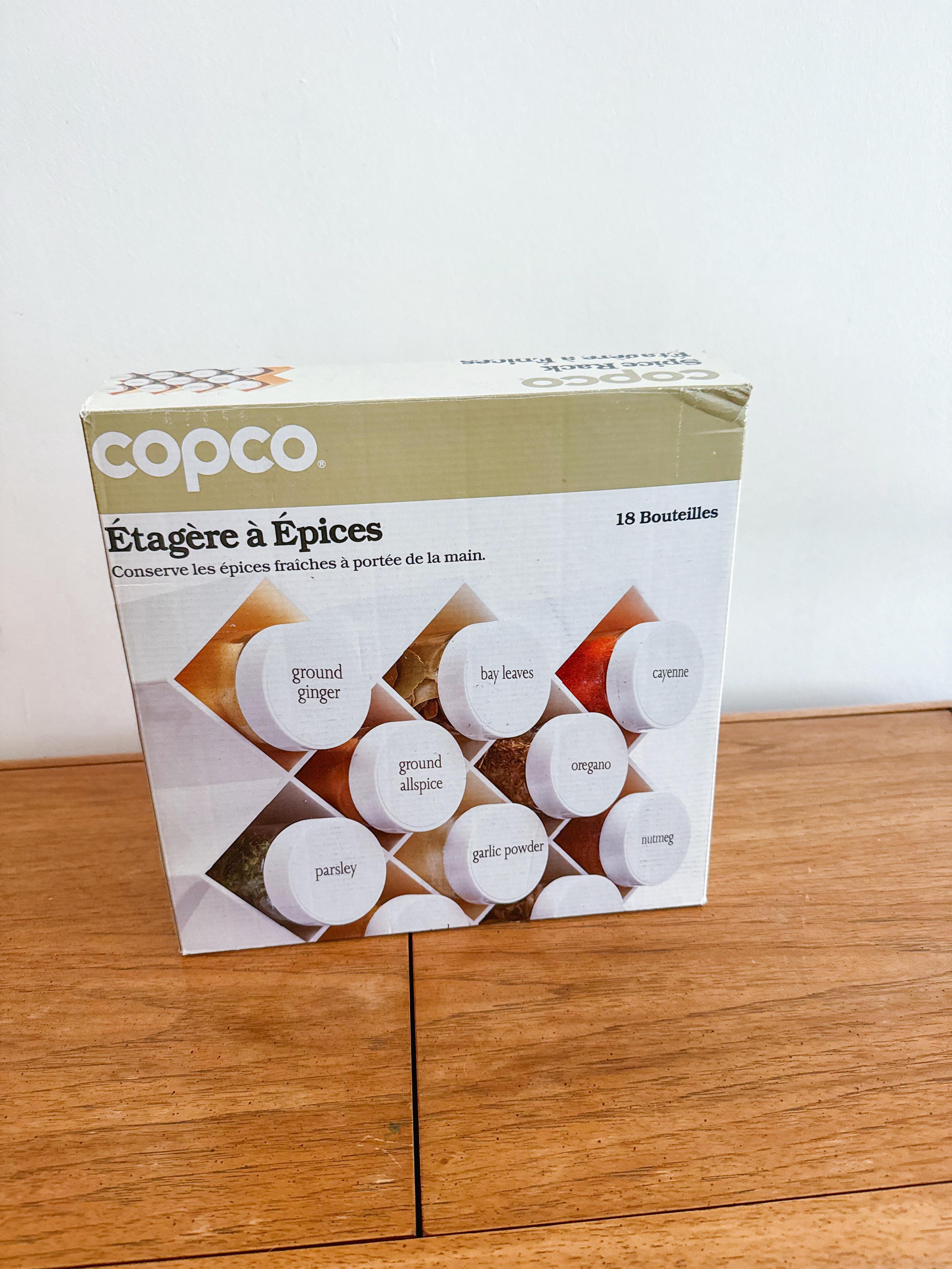 1980s Copco Postmodern Memphis Yellow Hanging Spice Rack New Old Stock Original In Excellent Condition In Toronto, CA