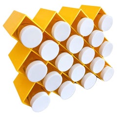 Vintage 1980s Copco Postmodern Memphis Yellow Hanging Spice Rack New Old Stock Original