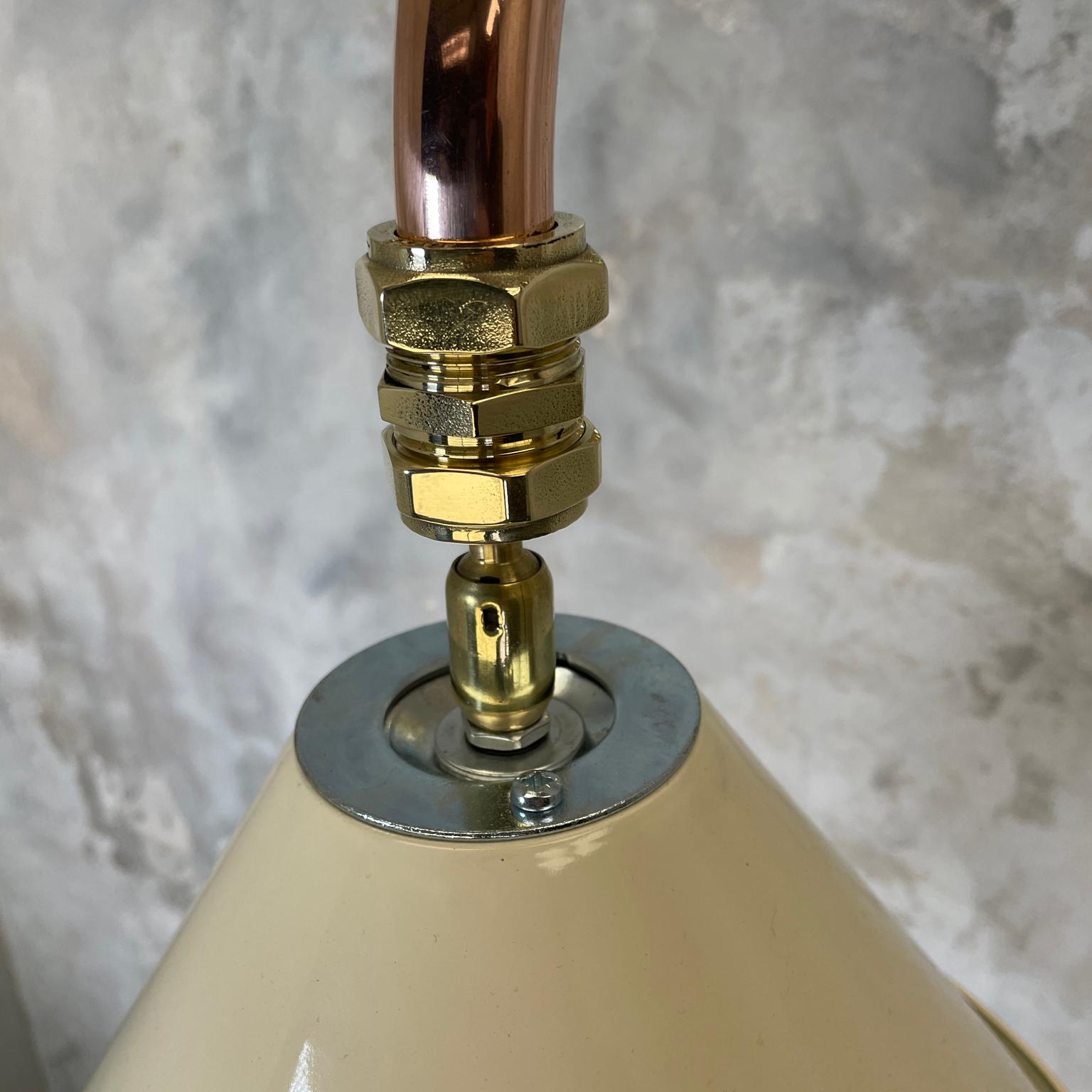 1980's Copper & Brass Cantilever Lamp Cream British Army Lamp Shade For Sale 5