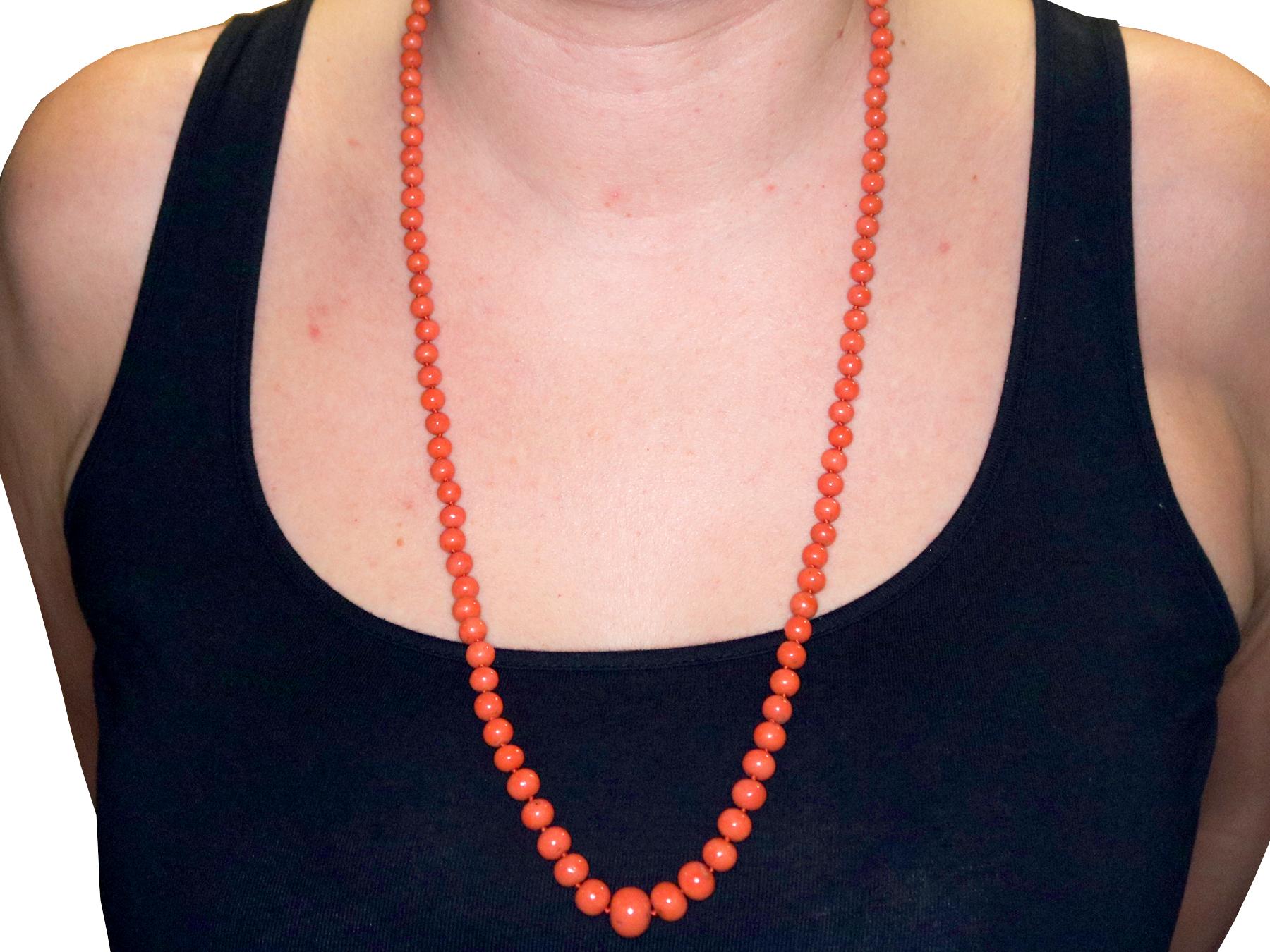 1980s Coral and Silver Gilt Necklace 2