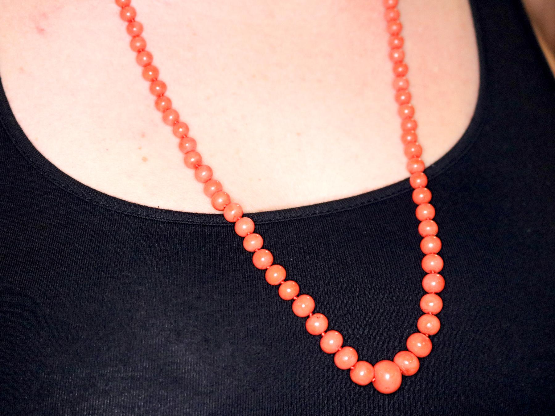 1980s Coral and Silver Gilt Necklace 3