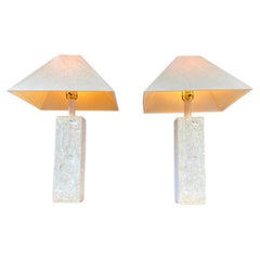 Set von 2 natürlichen strukturierten Korallen-Stein-Muschel-Tischlampen an der Küste, 1980er Jahre