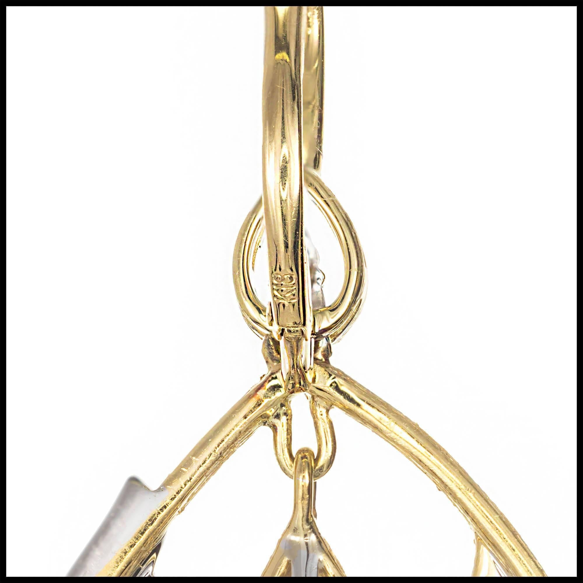 Women's Cordova .75 Carat Diamond Two-Tone Gold Dangle Chandelier Earrings For Sale