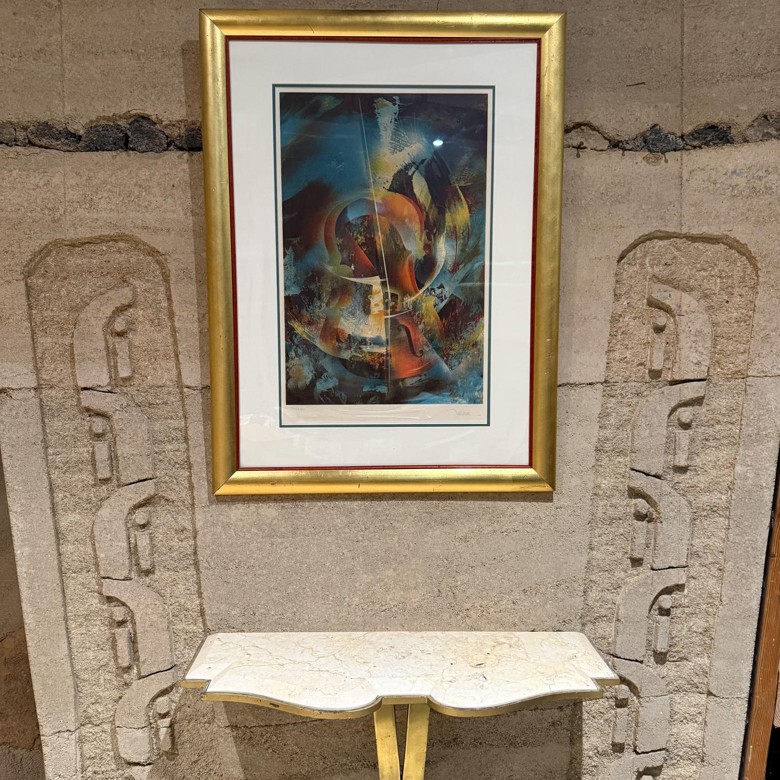 Moderno Litografia astratta del 1980 Cosmic Wind Leonardo Nierman in vendita