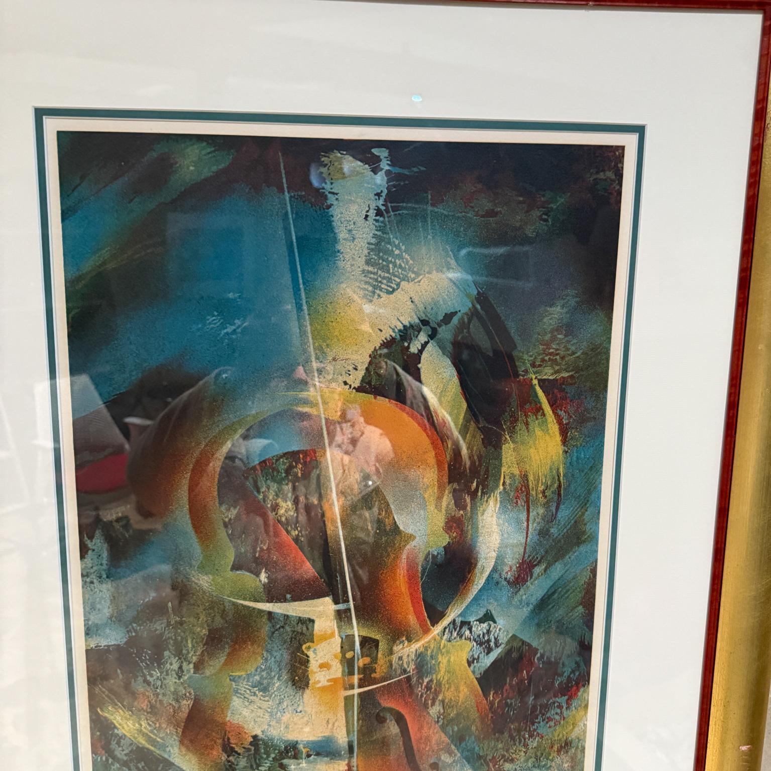 Litografia astratta del 1980 Cosmic Wind Leonardo Nierman In condizioni buone in vendita a Chula Vista, CA