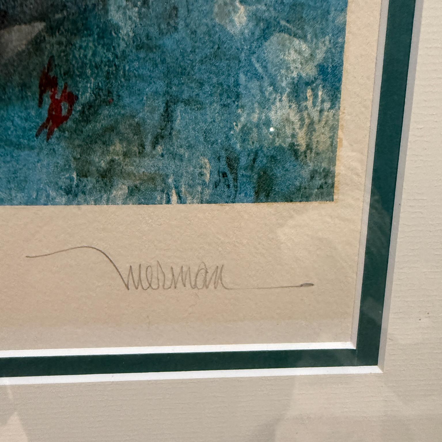 Carta Litografia astratta del 1980 Cosmic Wind Leonardo Nierman in vendita