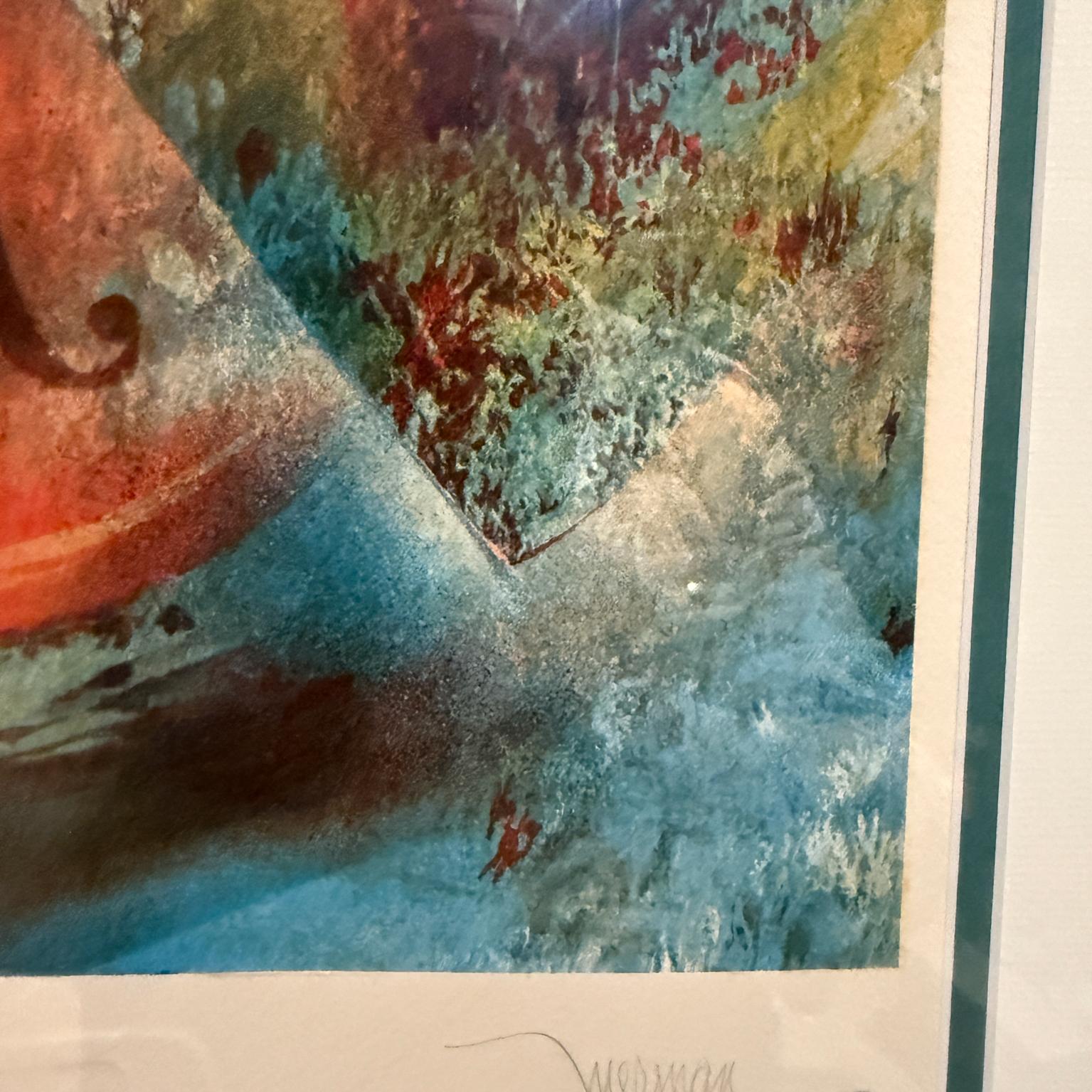 Litografia astratta del 1980 Cosmic Wind Leonardo Nierman in vendita 2