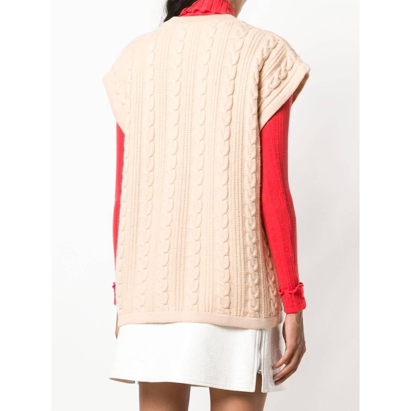White 1980s Courrèges Knitted Vest