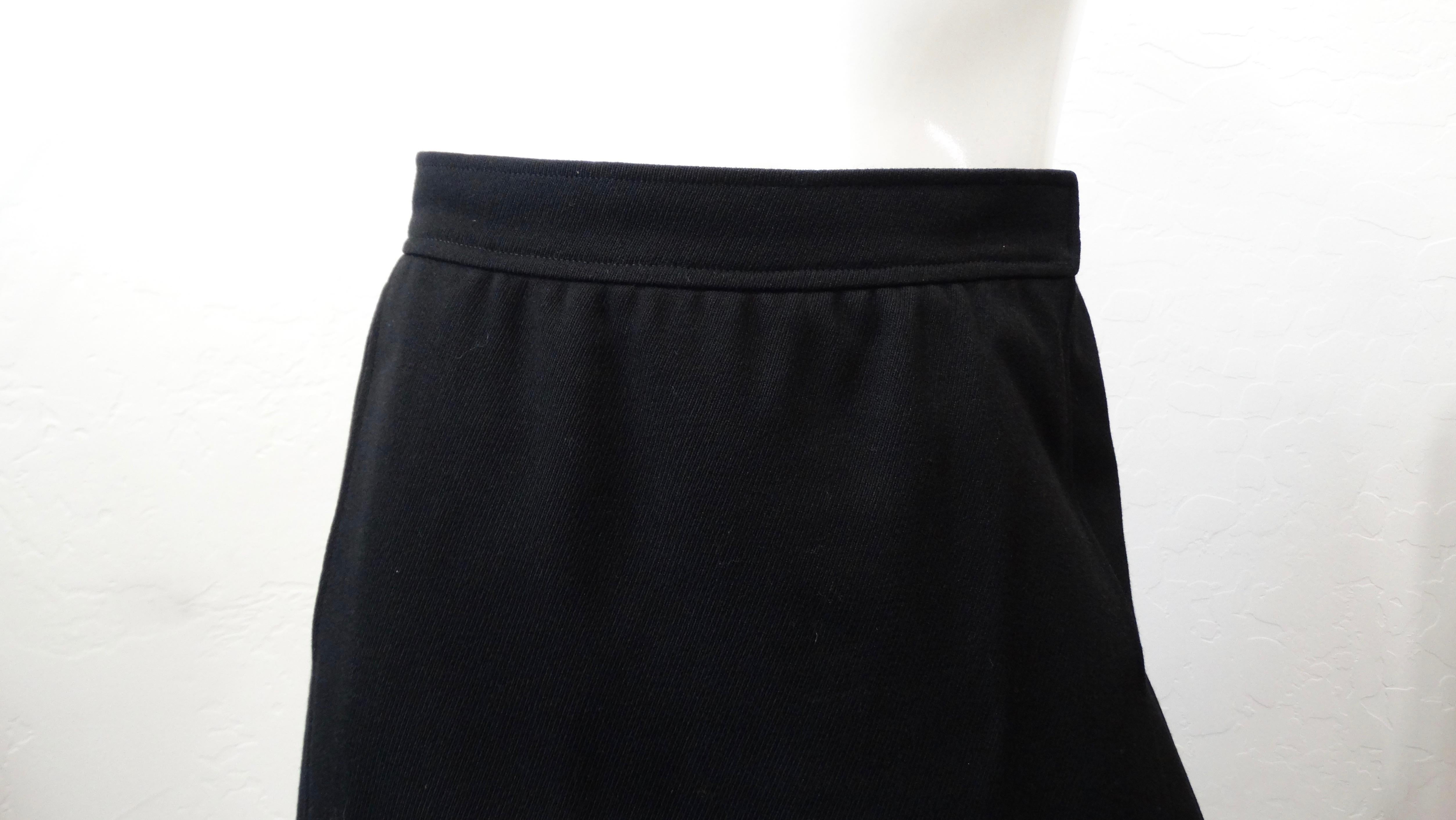 Courréges Paris 1980s Black Wool Skirt In Good Condition In Scottsdale, AZ
