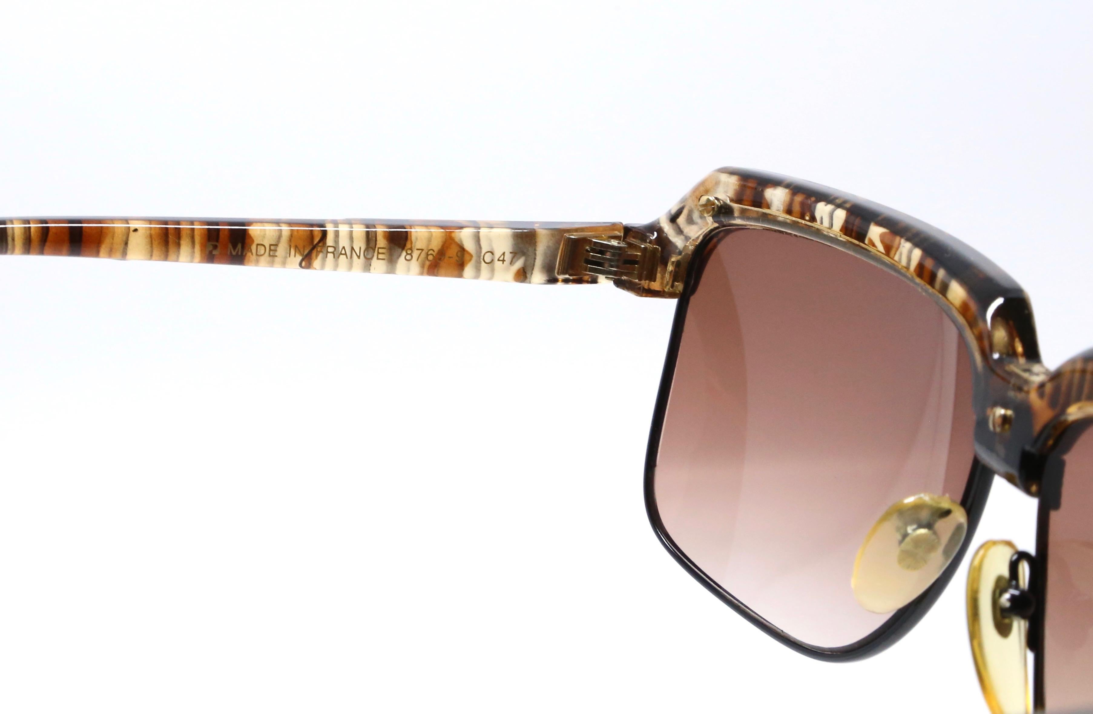 COURREGES Schildpatt-Sonnenbrille aus Kunststoff und Metall aus den 1980er Jahren für Damen oder Herren im Angebot