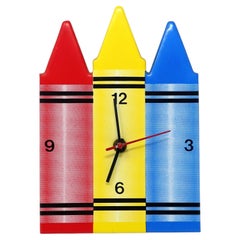 1980s Crayon Wall Clock by Small World Greetings
