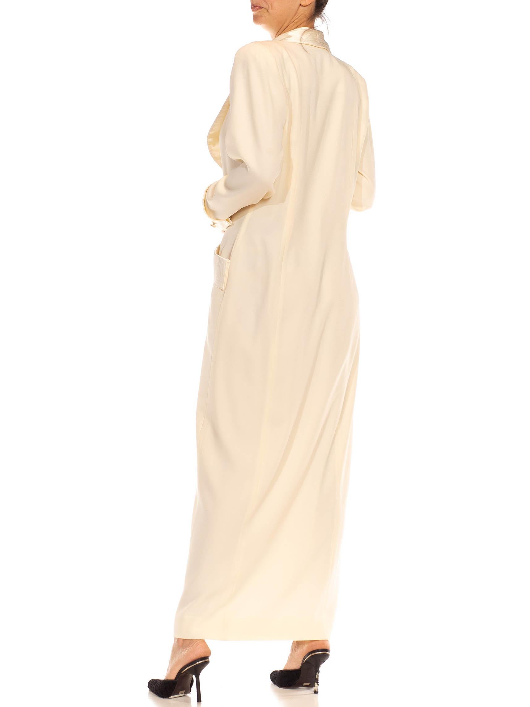 1980S Cream Polyester Glam Dress For Sale 4