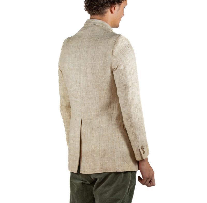 1980S Cream Raw Silk Men