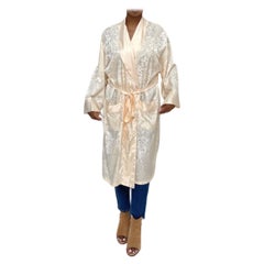 Robe en jacquard de soie crème des années 1980
