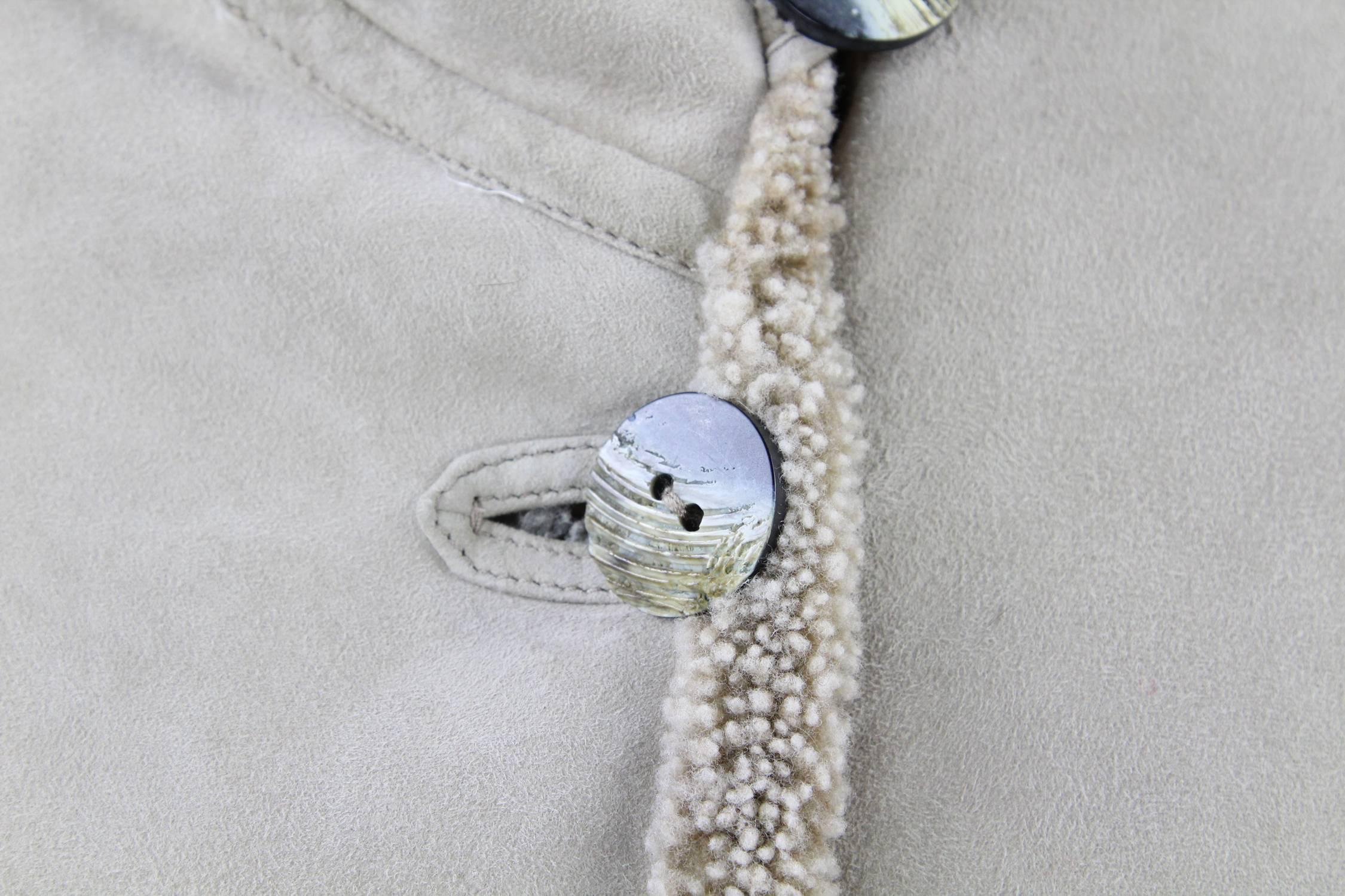 1980s Cristiano di Thiene Beige Sheepskin Coat In Good Condition In Lugo (RA), IT