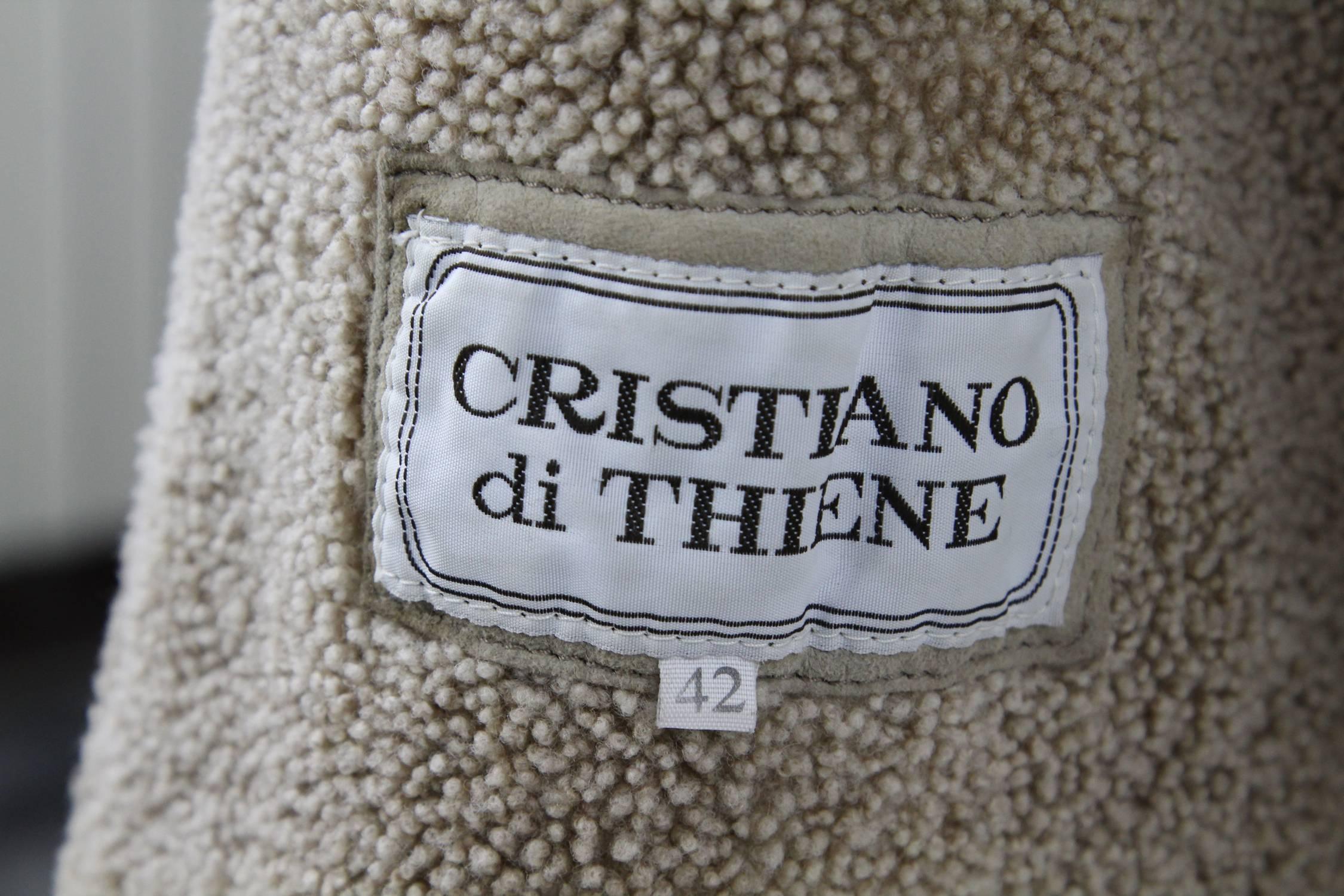 1980s Cristiano di Thiene Beige Sheepskin Coat 1