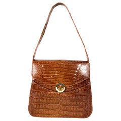 1980s Crocodile Handbag with Convertible Handle