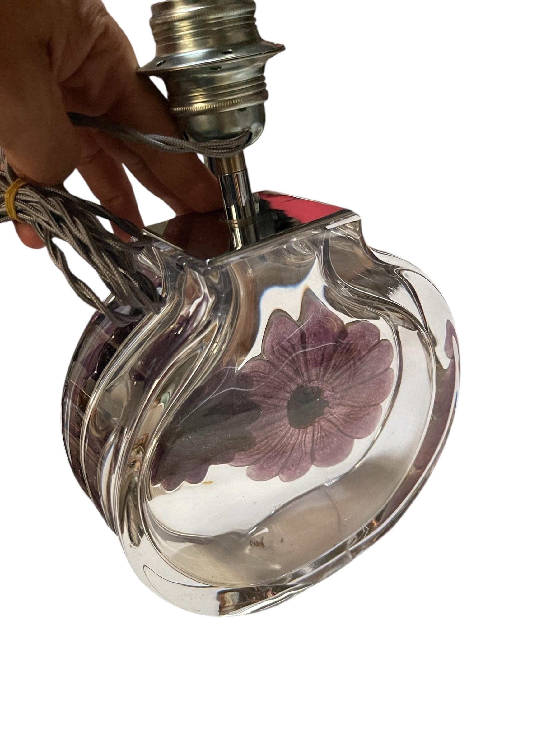 Lampe en cristal des années 1980 par Daum France Bon état - En vente à Bois-Colombes, FR