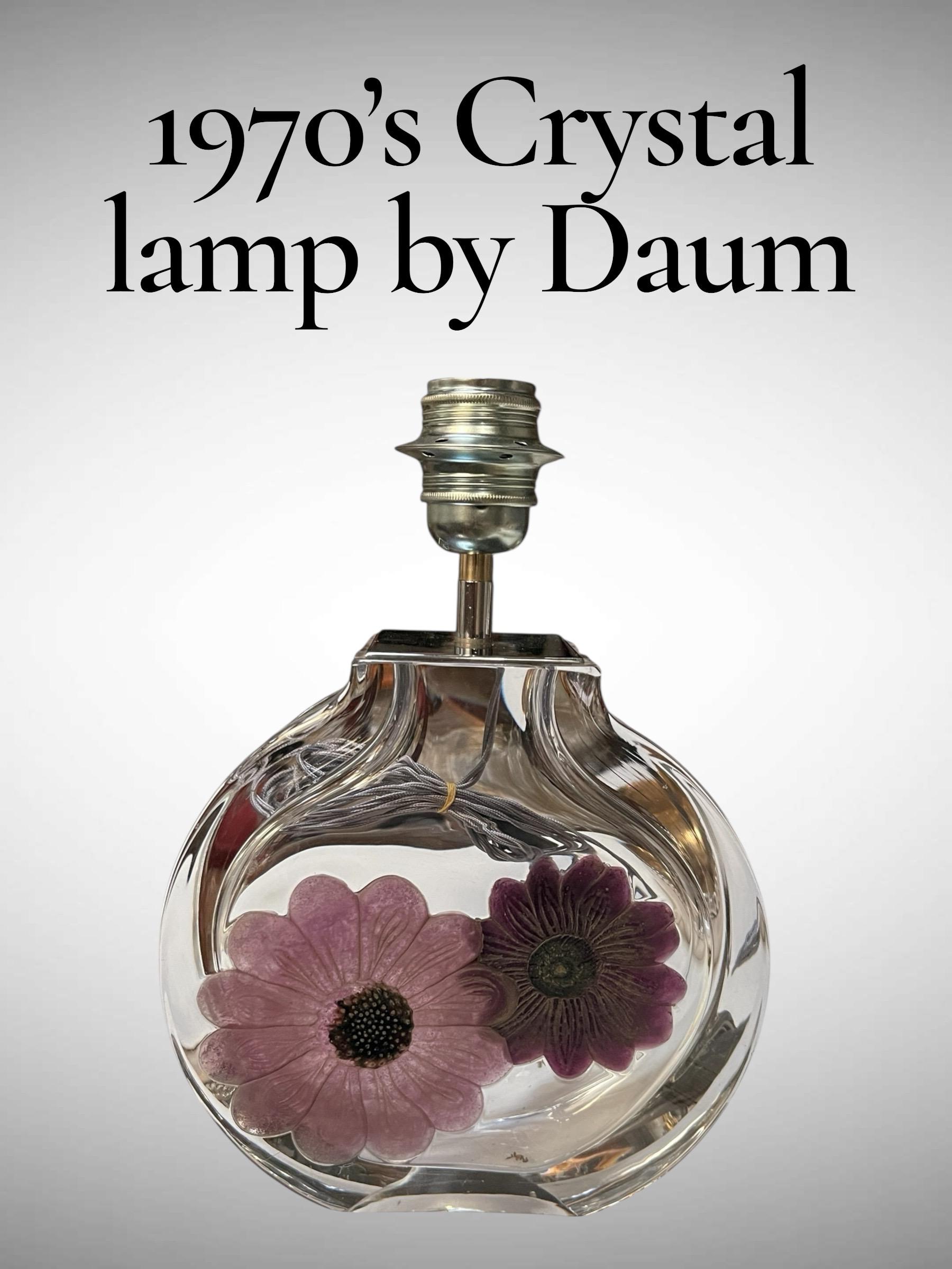 Lampe en cristal des années 1980 par Daum France en vente 2