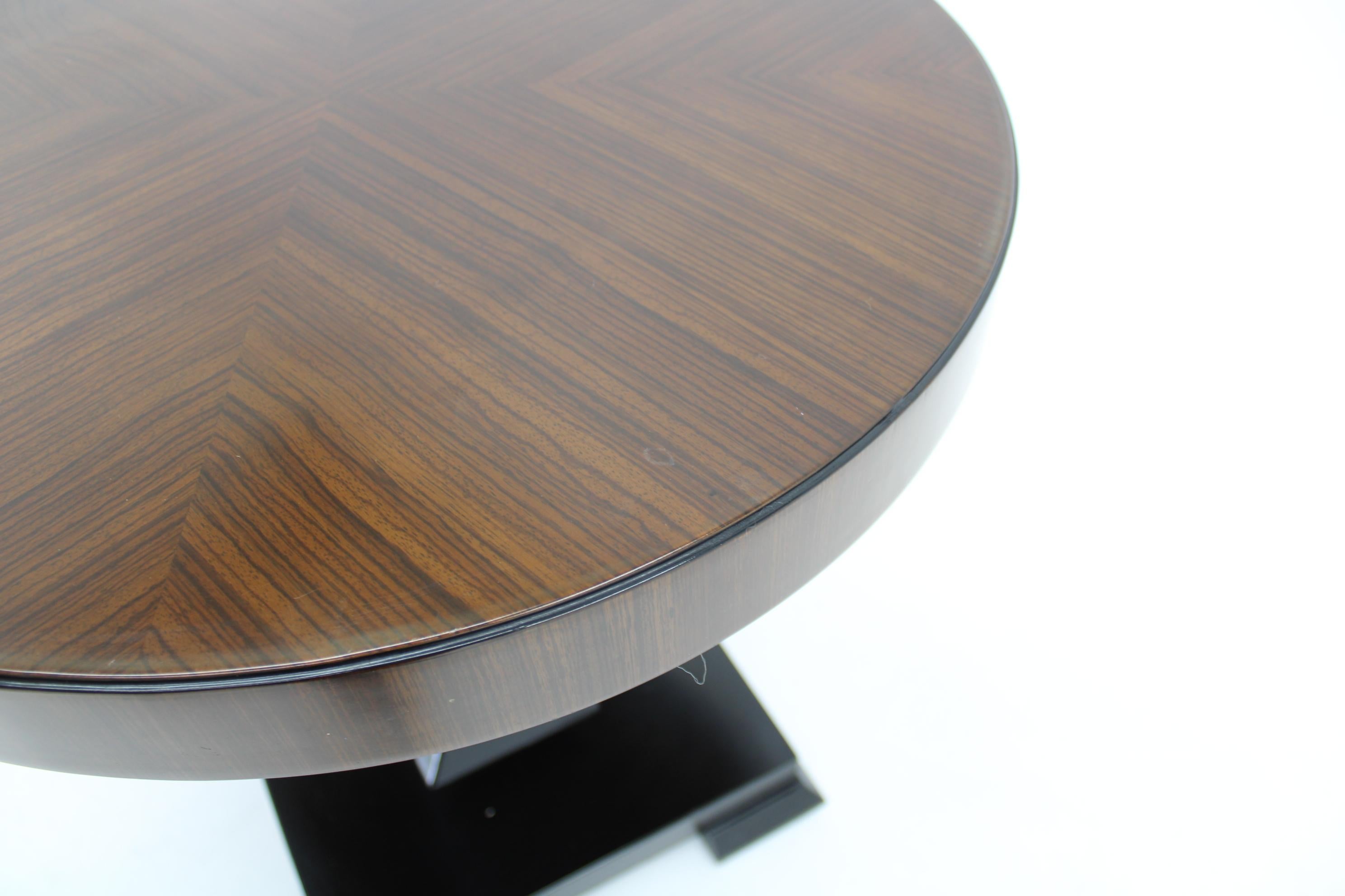 Wood 1980s Cubistic Shaped Round Coffee Table, 10 items available For Sale