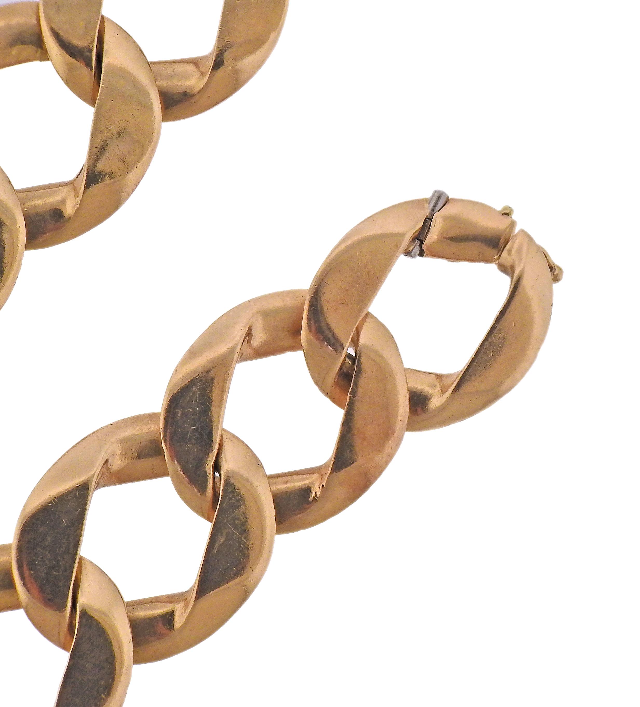 1980s Curb Link Gold Necklace Bracelet Set 1