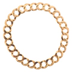 1980s Curb Link Gold Necklace Bracelet Set