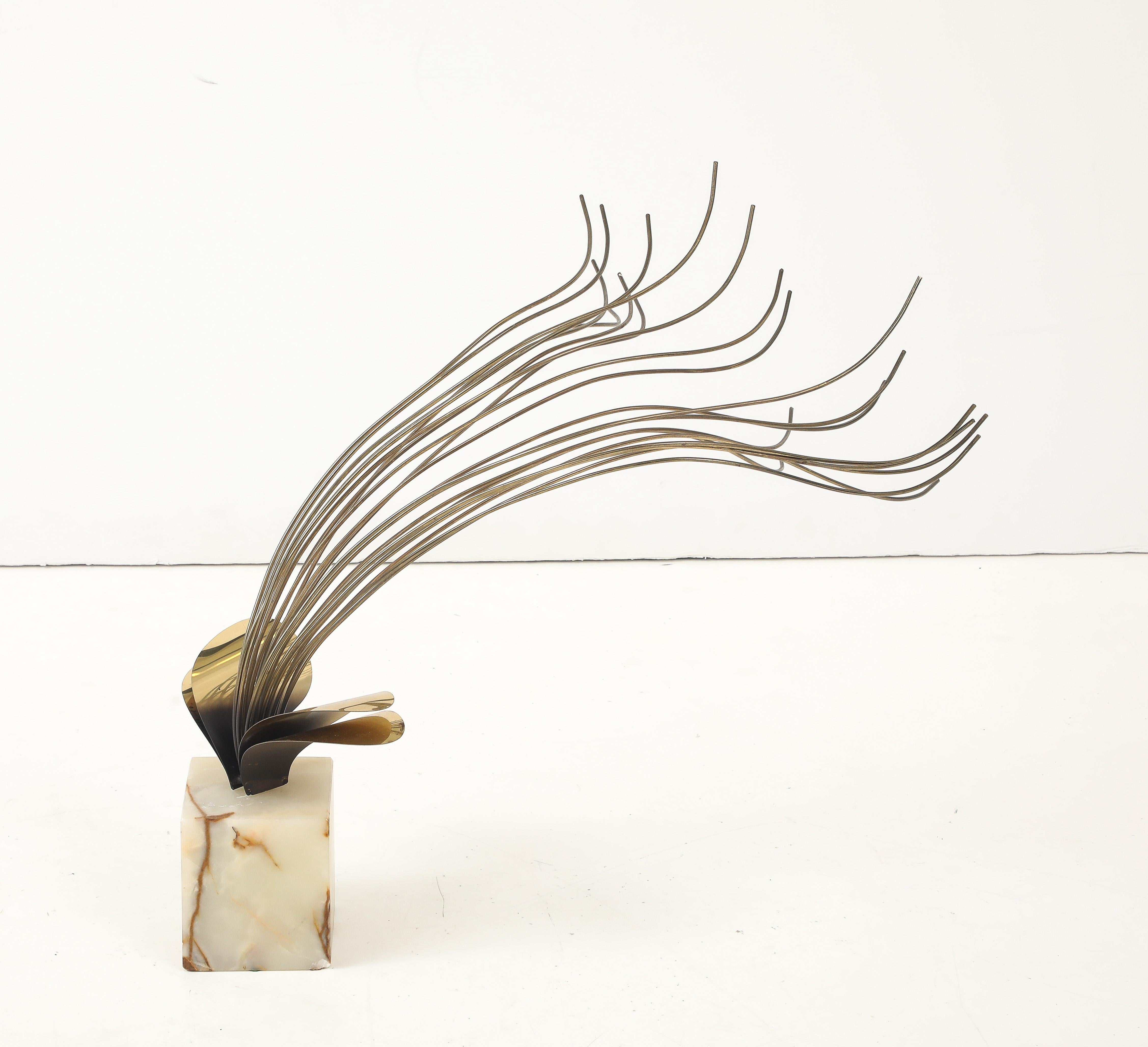 Escultura de mesa de latón y ónice Curtis Jere, años 80 en venta 4