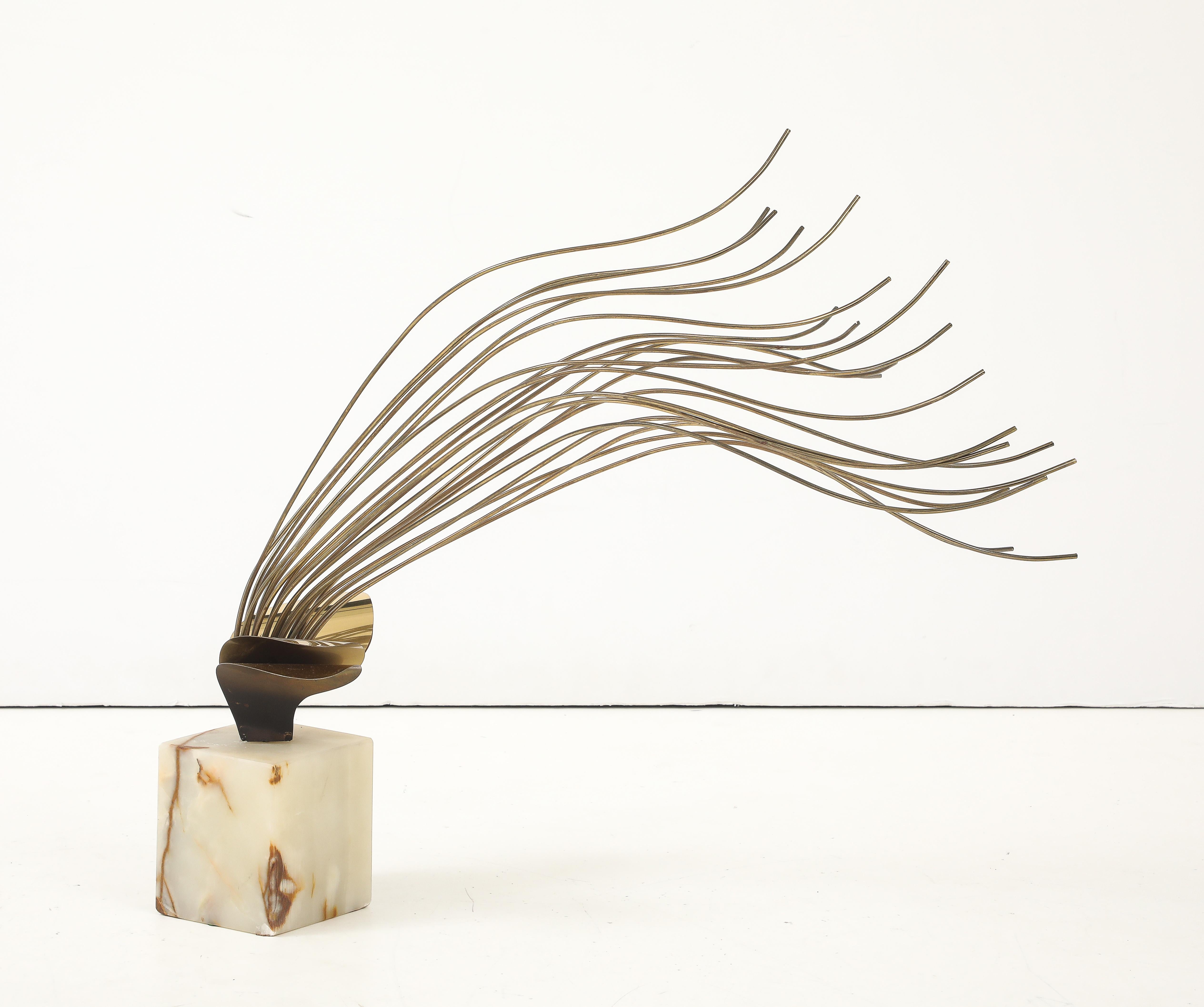 Escultura de mesa de latón y ónice Curtis Jere, años 80 en venta 8