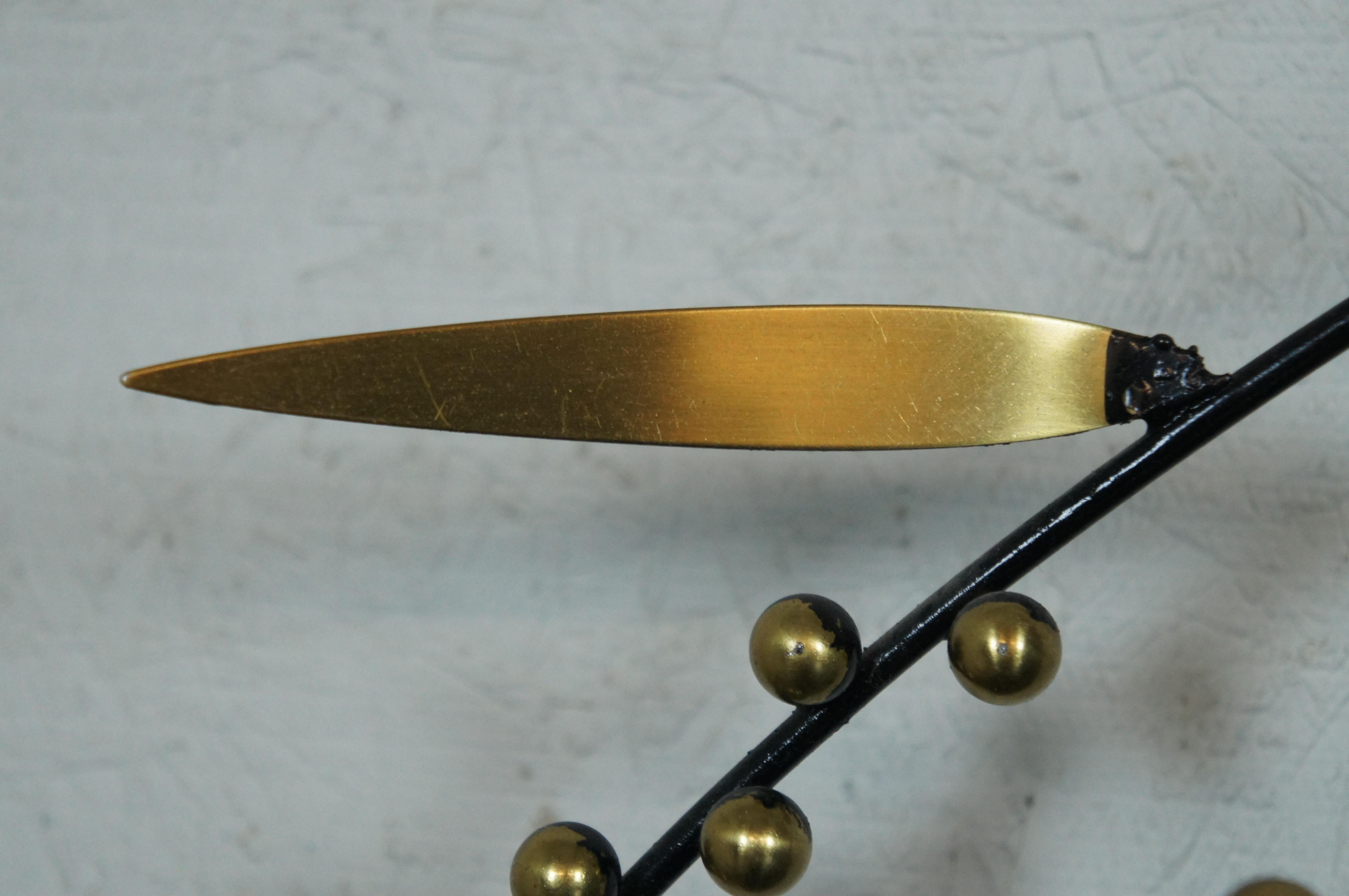 1980s Curtis Jere Modern Brass Berry Branch Pussy Willow Art Sculpture 3