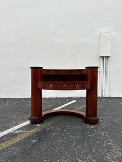 1980s Curved Mahogany Century Desk