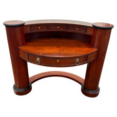 1980s Curved Mahogany Century Desk
