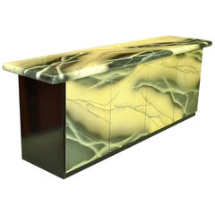 1980's Custom Sideboard with Faux Marble Lacquer