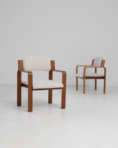 1980s Czech Bentwood Boucle Armchairs by Ton, a Pair