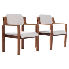 1980s Czech Bentwood Boucle Armchairs by Ton, a Pair