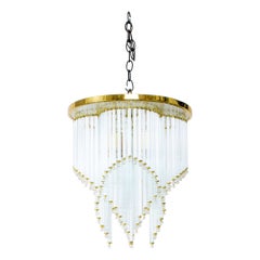 Luminaire à cascade en cristal tchèque des années 1980