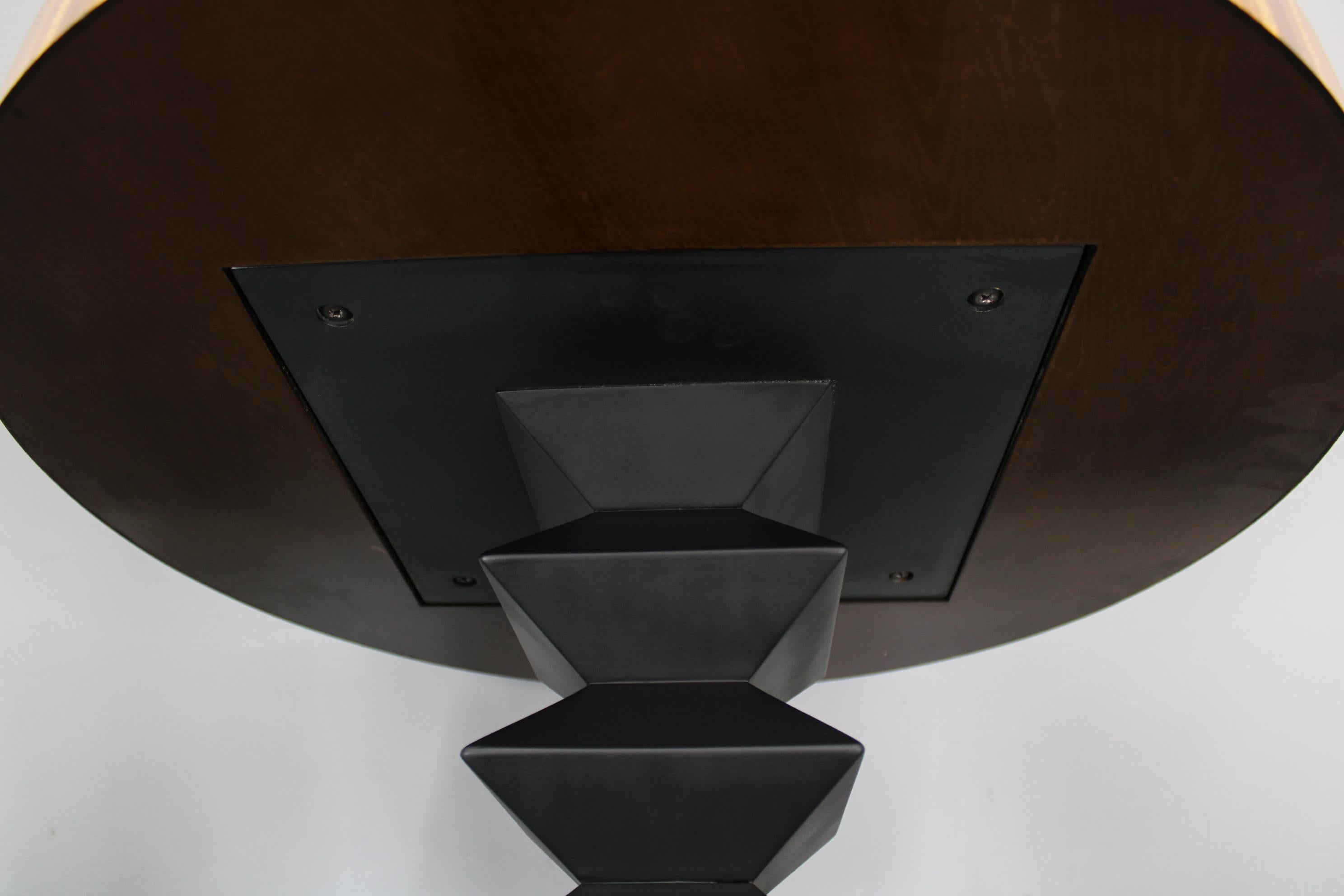 1980s Czechoslovakian Cubist Style Side Table, Veneer and Solid Wood For Sale 7