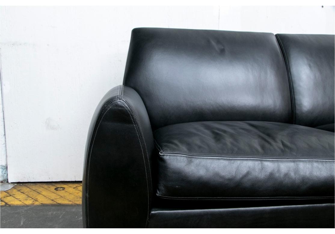 Américain Canapé en cuir noir Dakota Jackson, 1980 en vente