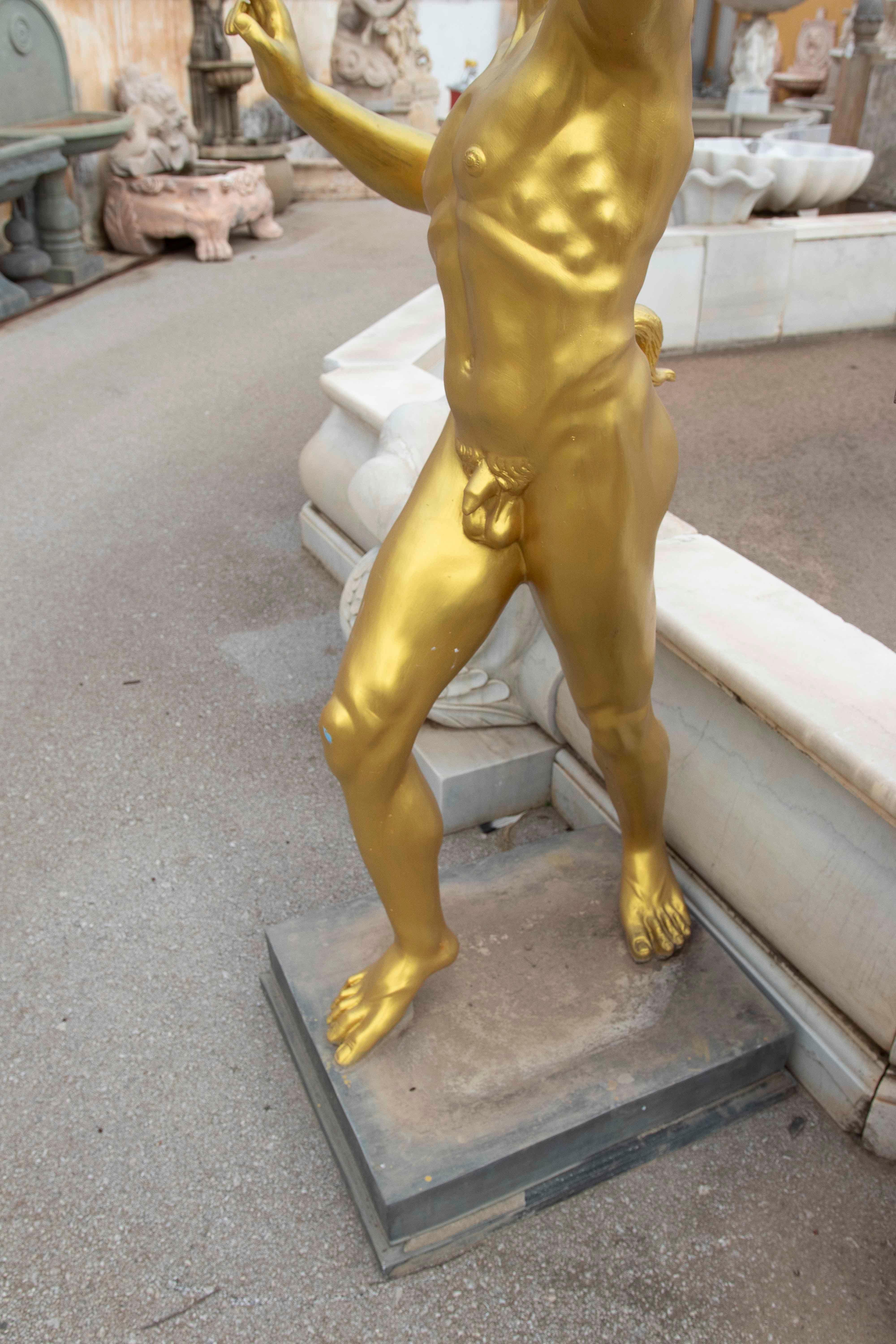 1980s Dancing Satyr Sculpture in Gilded Bronze For Sale 4