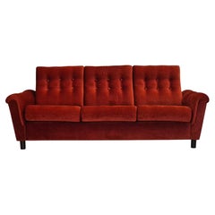 Used 1980s, Danish 3 seater sofa, original very good condition, velour.
