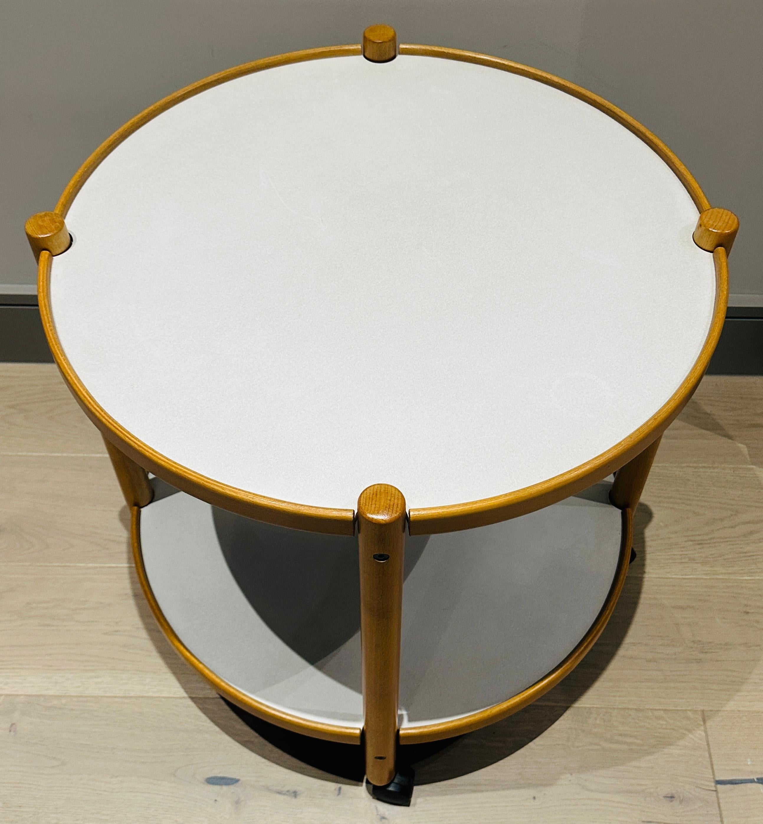 Tavolino per carrello portabevande danese degli anni '80 in beeche biondo stile Alvar Aalto in vendita 4