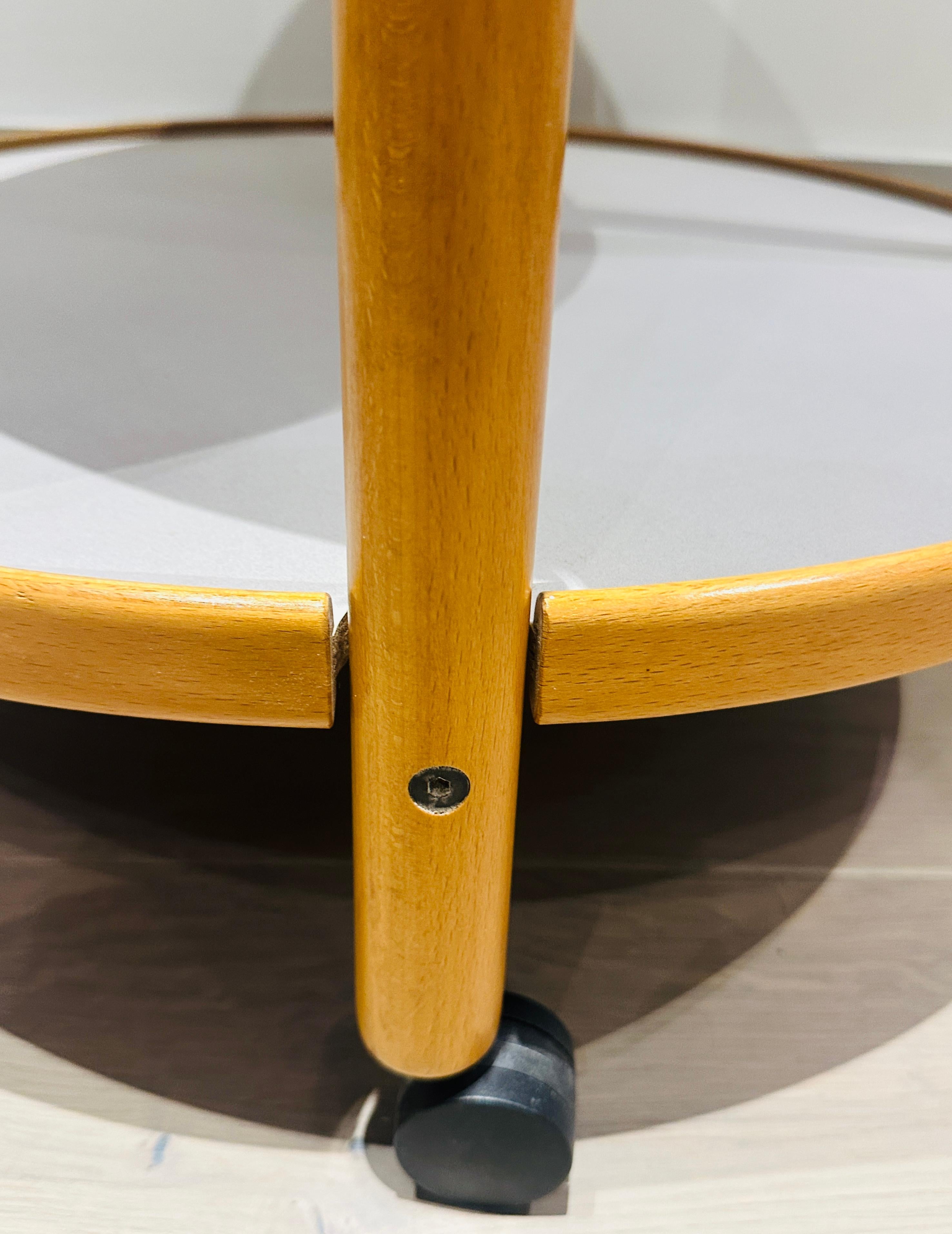 Tavolino per carrello portabevande danese degli anni '80 in beeche biondo stile Alvar Aalto in vendita 8