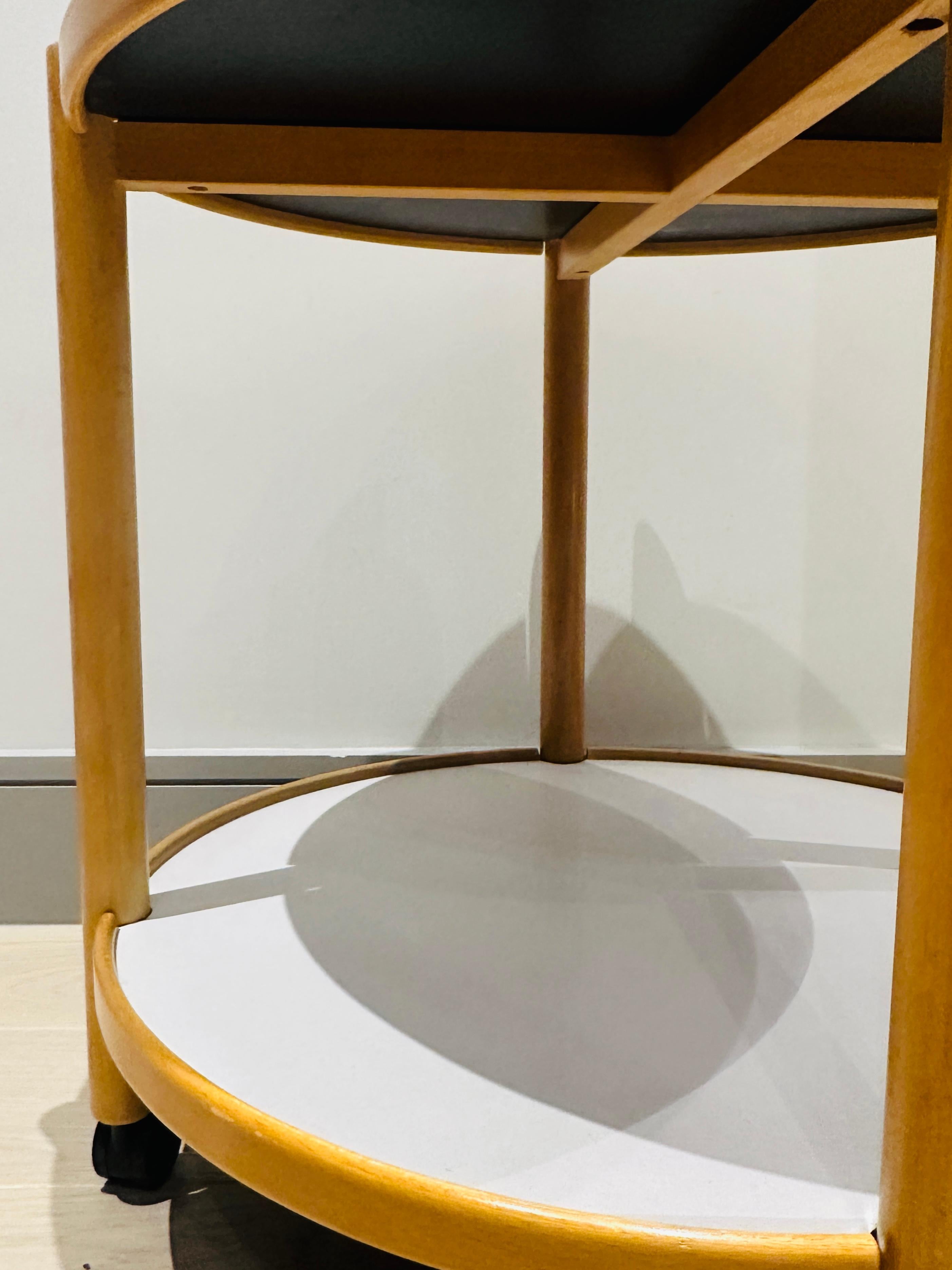 Tavolino per carrello portabevande danese degli anni '80 in beeche biondo stile Alvar Aalto in vendita 9